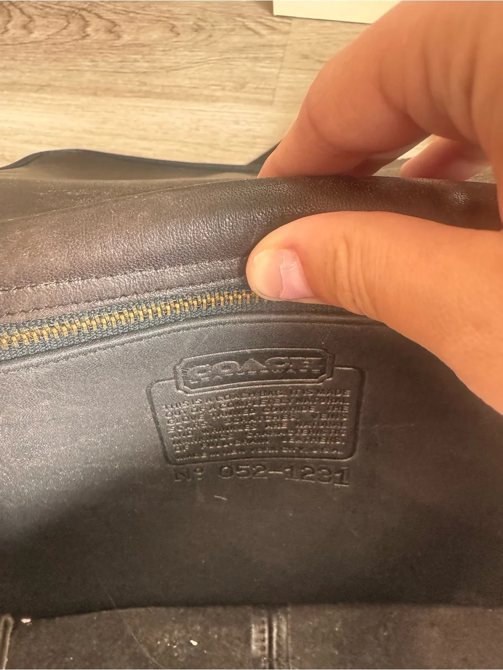 Coach structured leather